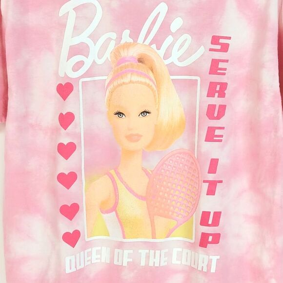 BARBIE SERVE IT UP QUEEN OF THE COURT  Graphic Tee Large Vintage Y2K Barbiecore - Picture 2 of 6